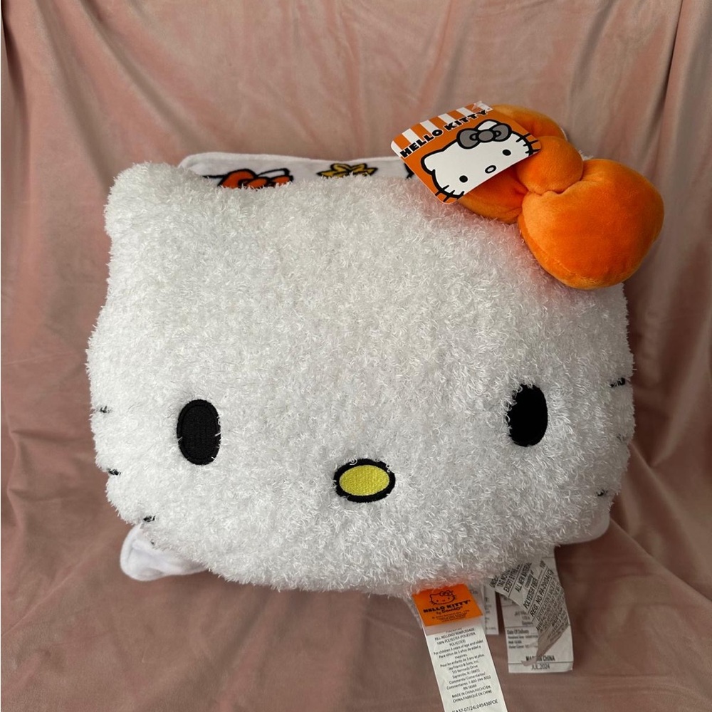 Hello Kitty White Plush with Orange Bow